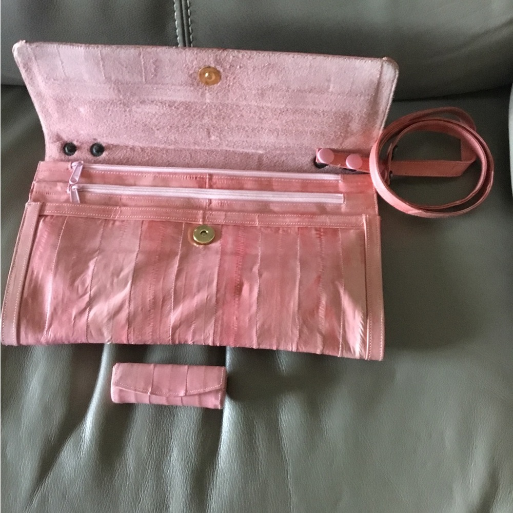 Pink Eel skin purse